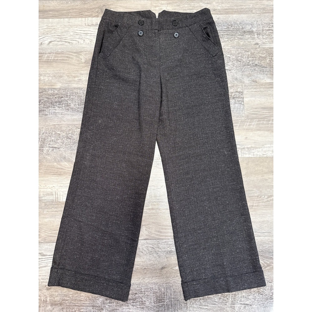 Wide Leg Trousers Size 12 New Direction Mid Rise Speckled Pants